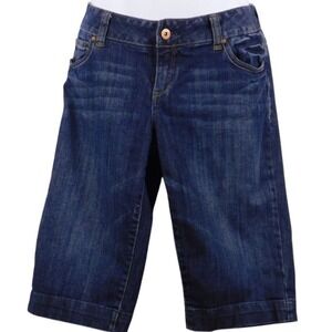Refuge Womens Denim‎ Burmuda Shorts Size 13 Blue Wash Cropped Jeans Bottoms A48